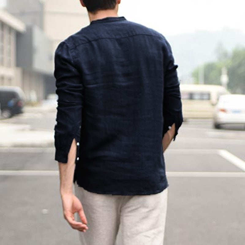 Plaid Collar Tops Turn Down Men Shirts