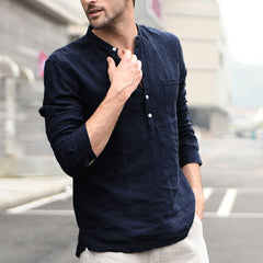 Plaid Collar Tops Turn Down Men Shirts