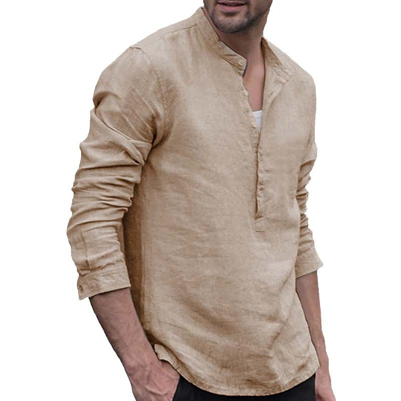 Plaid Collar Tops Turn Down Men Shirts