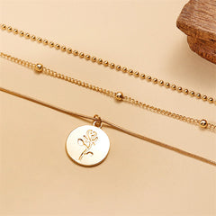 Women's Multi-layer Necklace Simple Rose Brand Versatile Jewelry