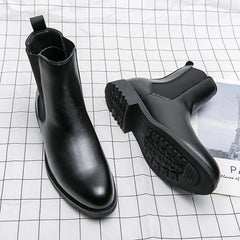 Men's Korean-style Trendy High Top Leather Shoes