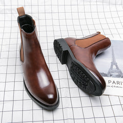 Men's Korean-style Trendy High Top Leather Shoes