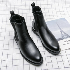 Men's Korean-style Trendy High Top Leather Shoes