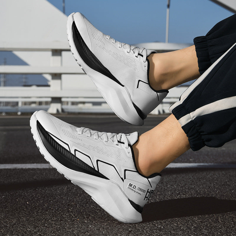 Men's Thick Bottom Running Tide Shoes Breathable Mesh Surface Sneaker