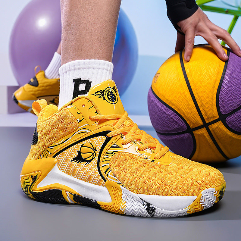 Men's Non-slip Wear-resistant Basketball Shoes Lightweight Shock Absorption Rebound