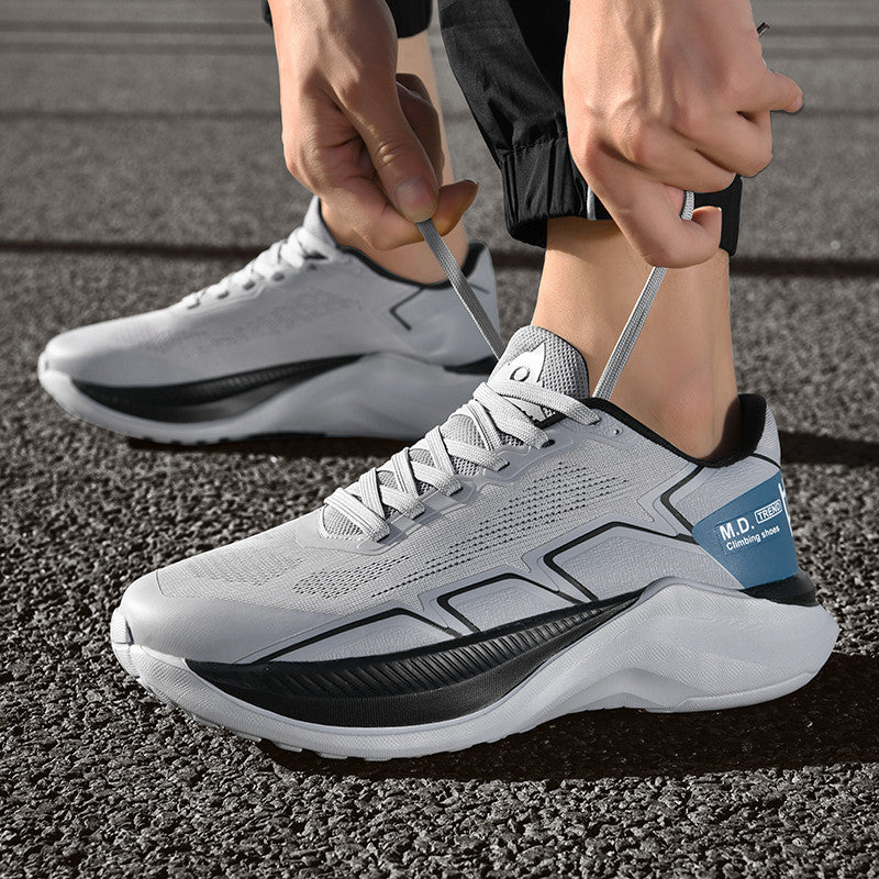 Men's Thick Bottom Running Tide Shoes Breathable Mesh Surface Sneaker