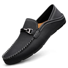 Extra Large Casual Leather Shoes Leather Widened Gommino