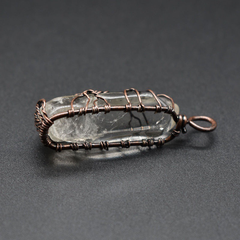 Stone Crystal Pillar Tree Necklace