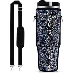 40 Oz Shiny Water Bottle Sets Handbag Adjustable Strap Pearlescent