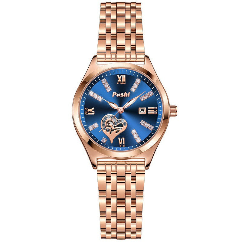 Women's Fashion Casual Waterproof Calendar Luminous Watch
