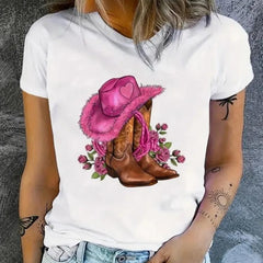 Cowgirl Floral Women Summer Tshirt